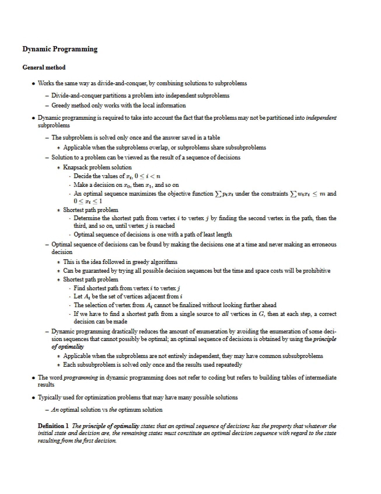 General Method for Algorithms