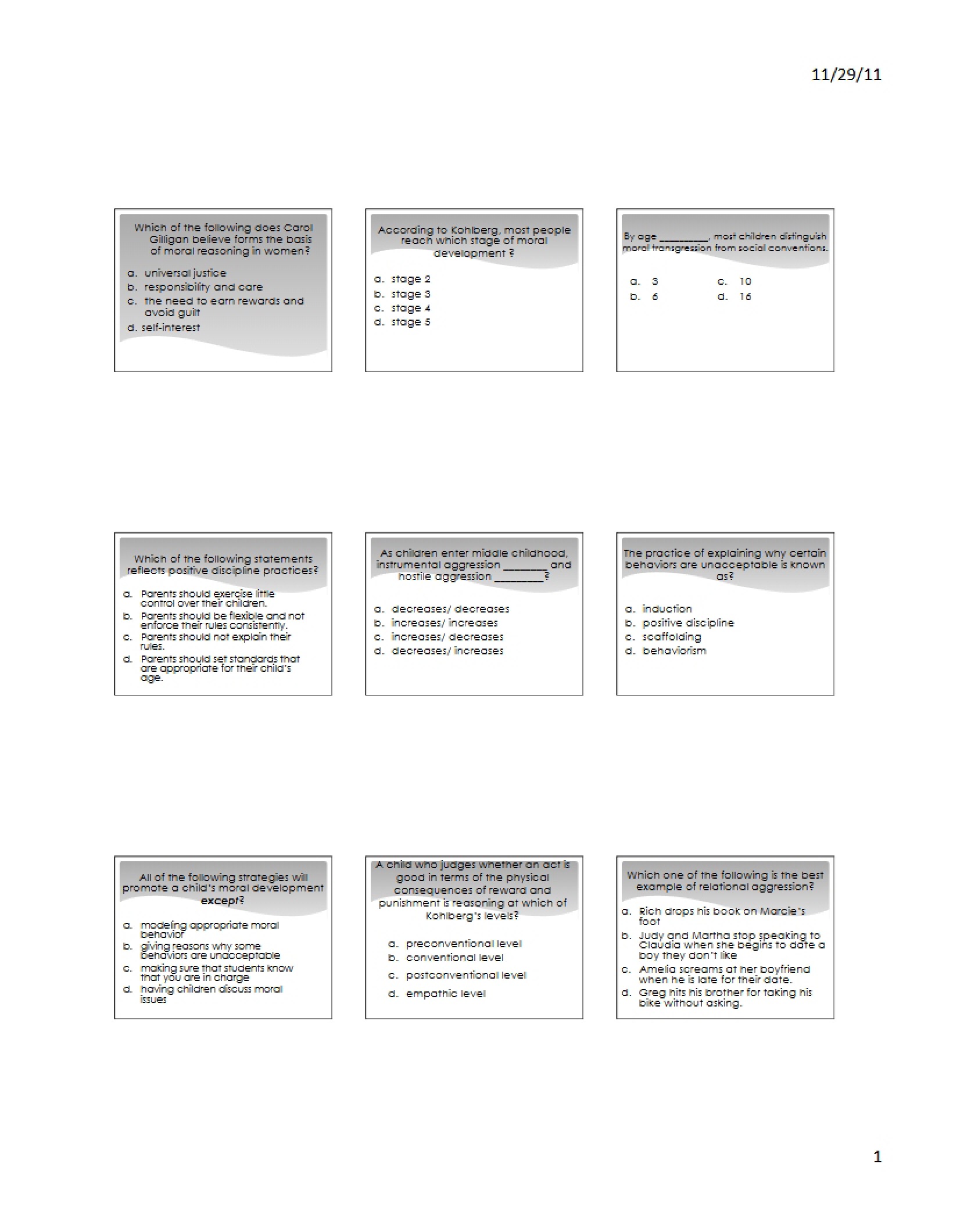 Practice Quiz Five