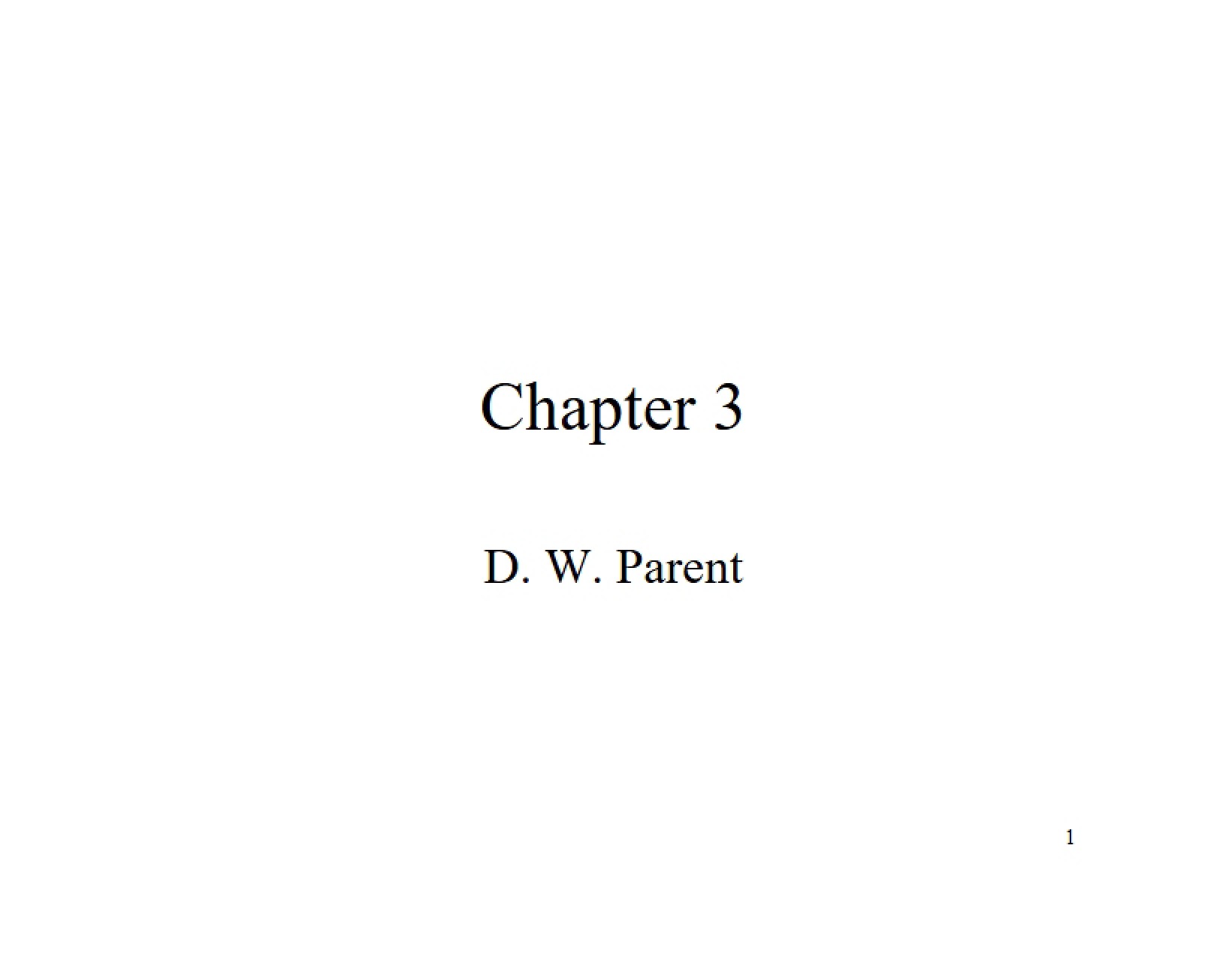 Third Chapter