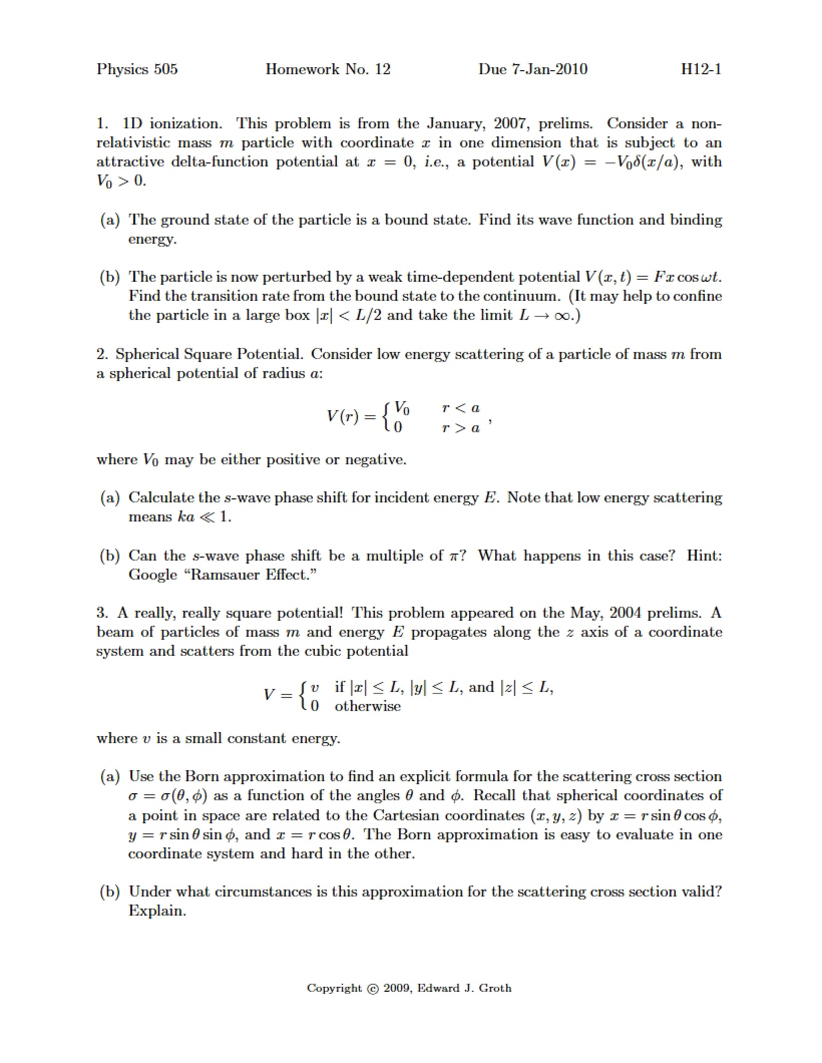 Twelfth Homework