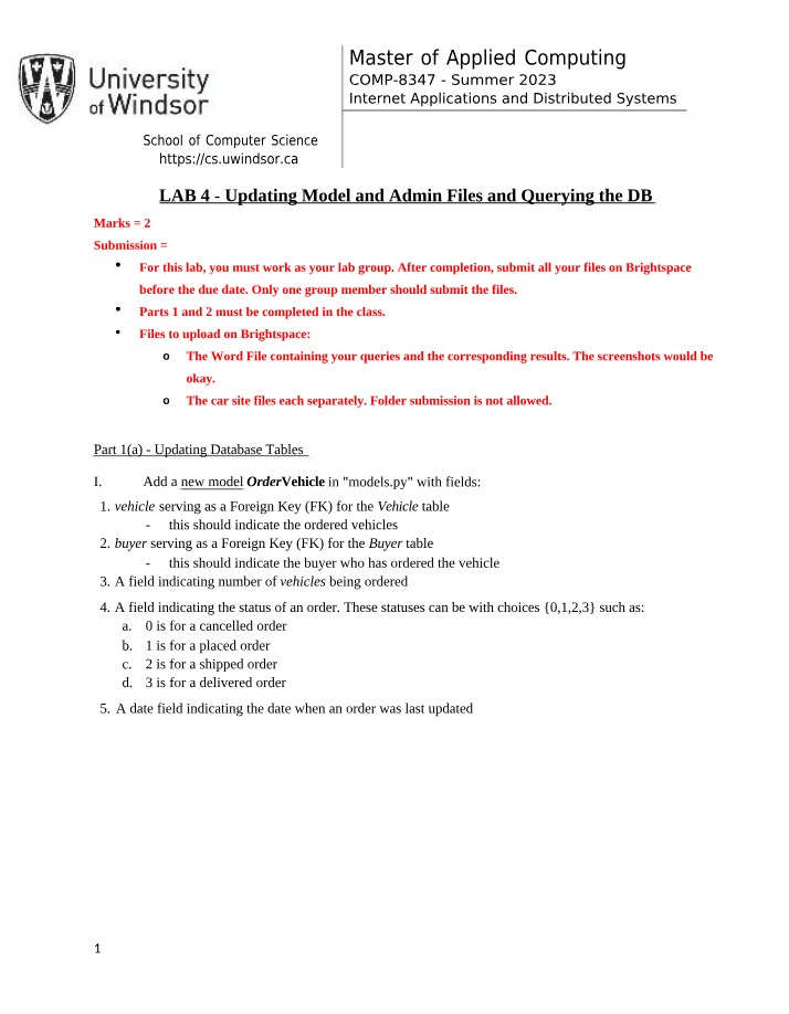 Querying the DB, Updating Model and Admin Files