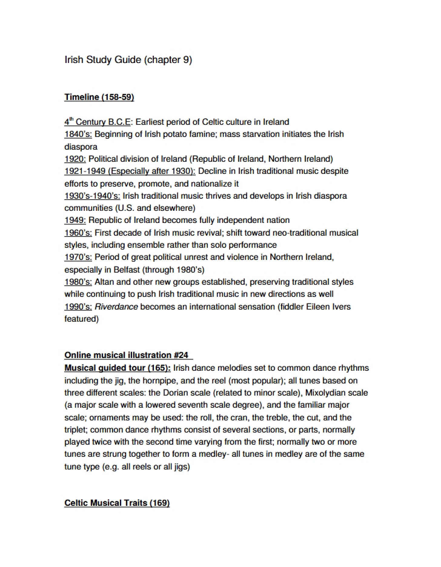 Irish Music Study Guide