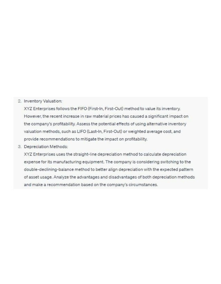 Analysis of Depreciation Methods and Inventory Valuation