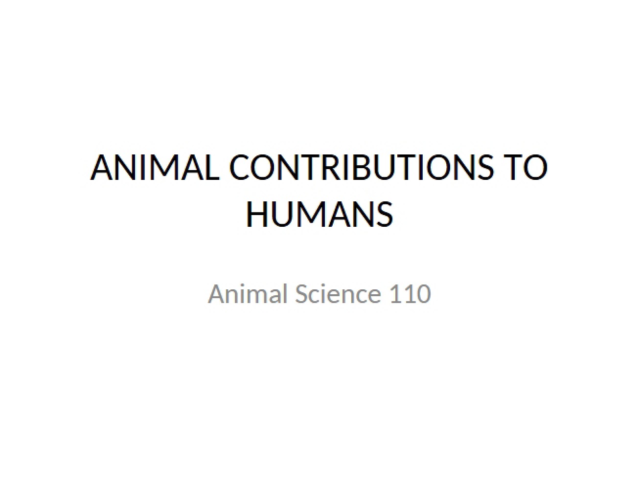 Human Benefits from Animals