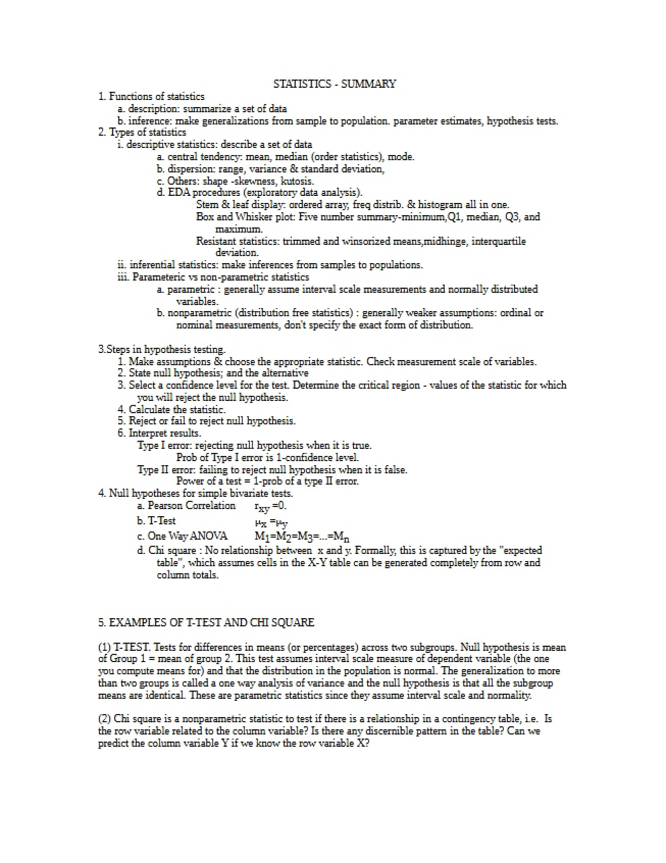 Statistics 97 Data