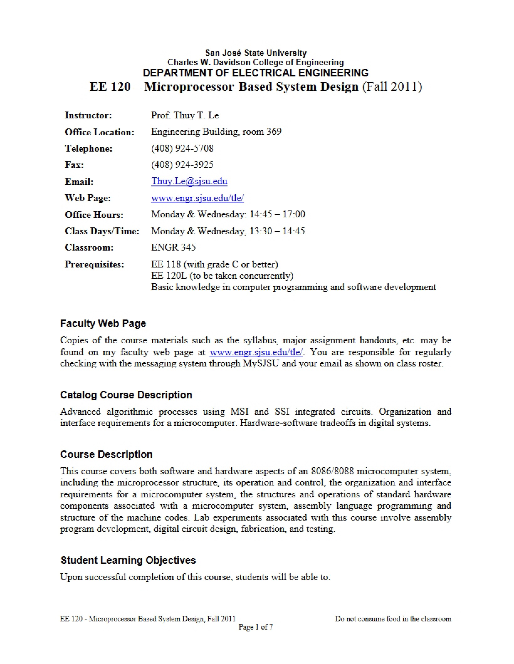 Microprocessor System Design Syllabus