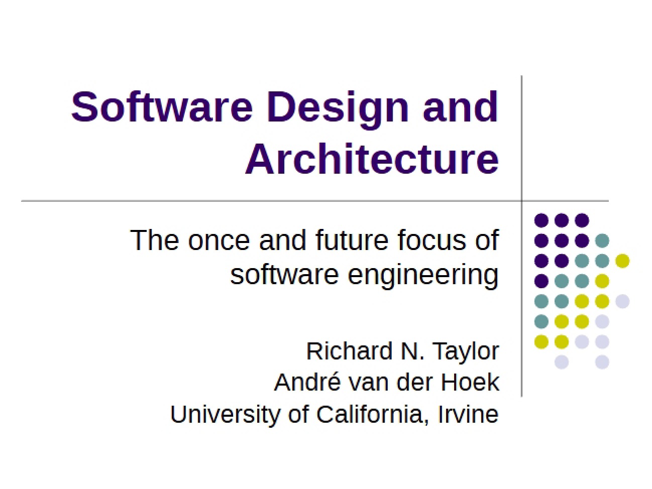 Architecture and Design of Software