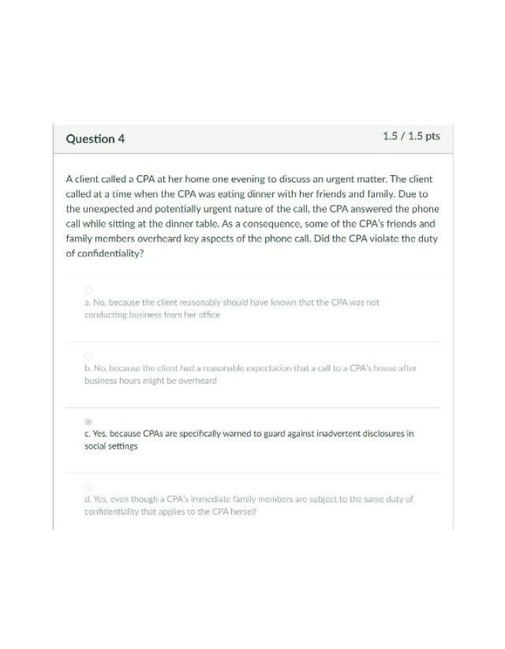 Question on CPA Confidentiality Violation