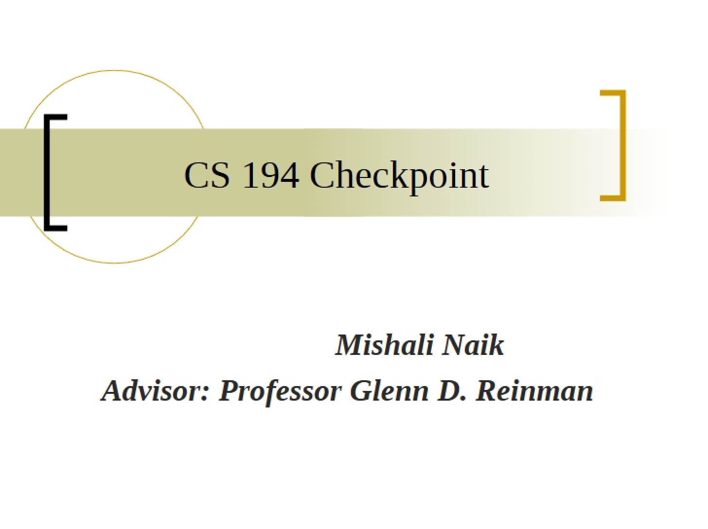 Project Checkpoint