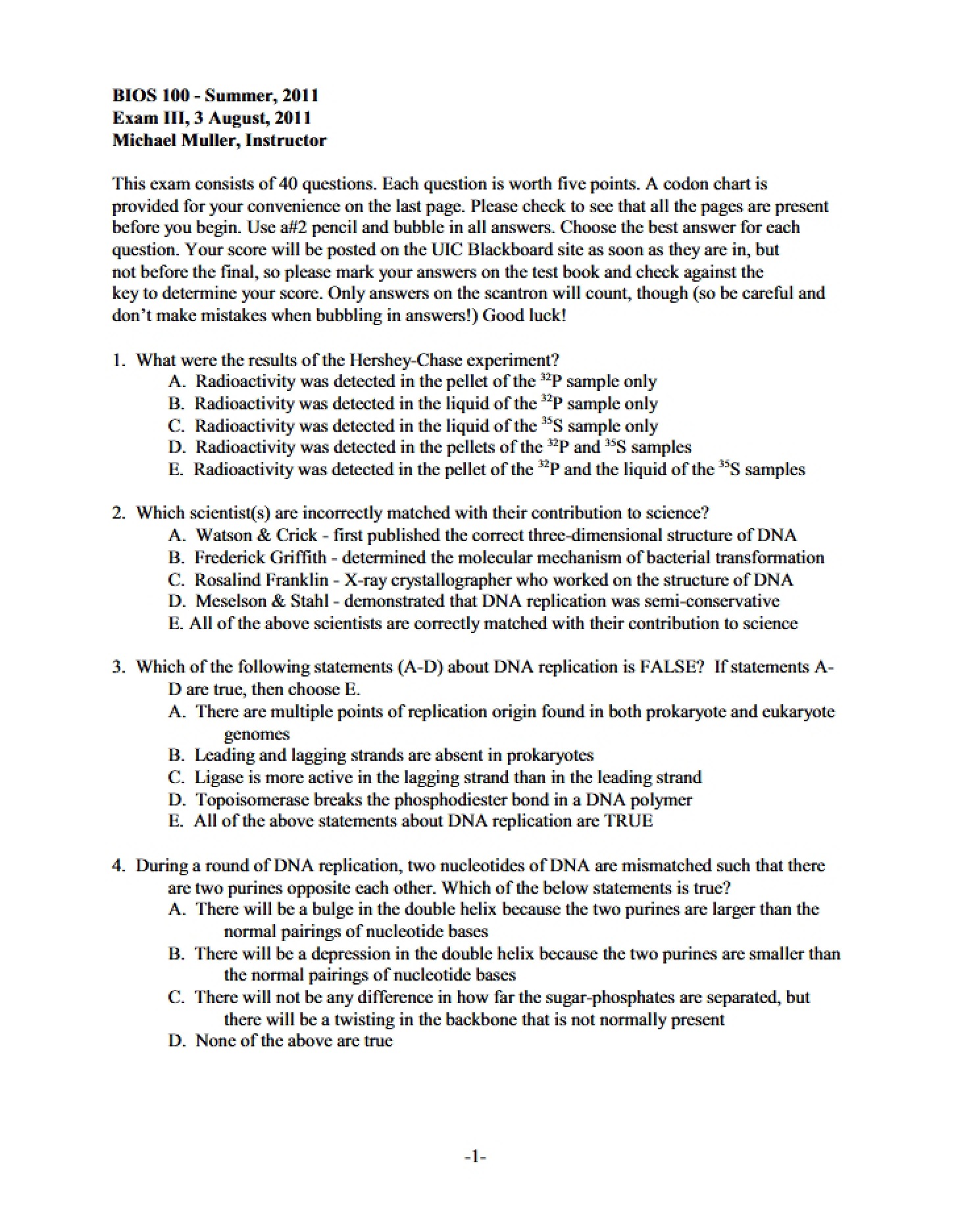 Examination III