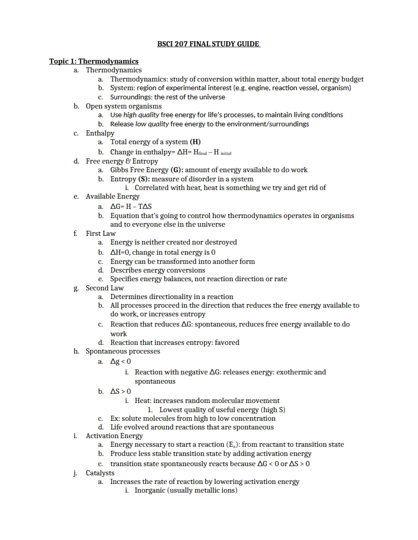 Guide for Final Study