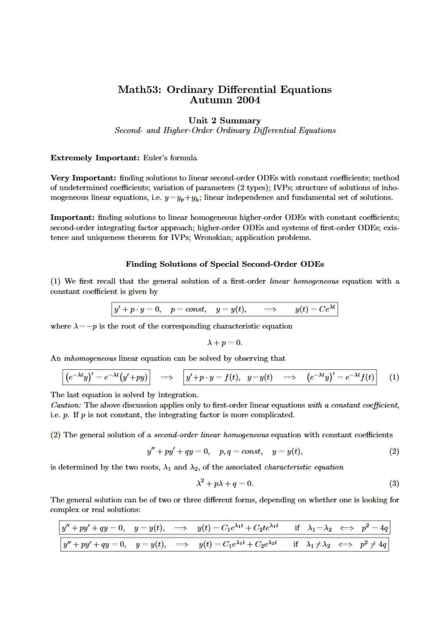 Review of Unit 2