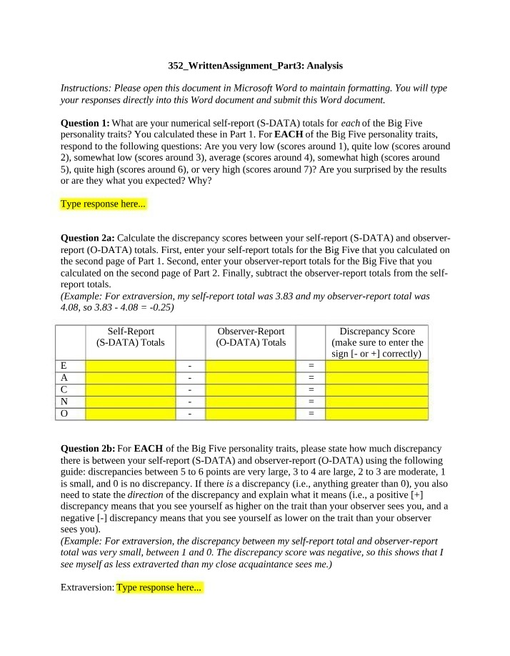 Written Assignment Part 3 Analysis
