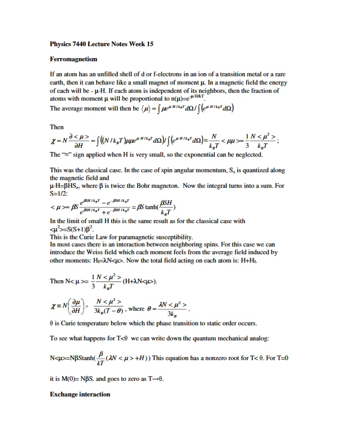 Introduction to Ferromagnetism
