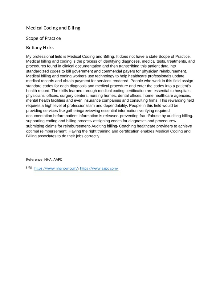 Scope of Practice in Medical Coding and Billing