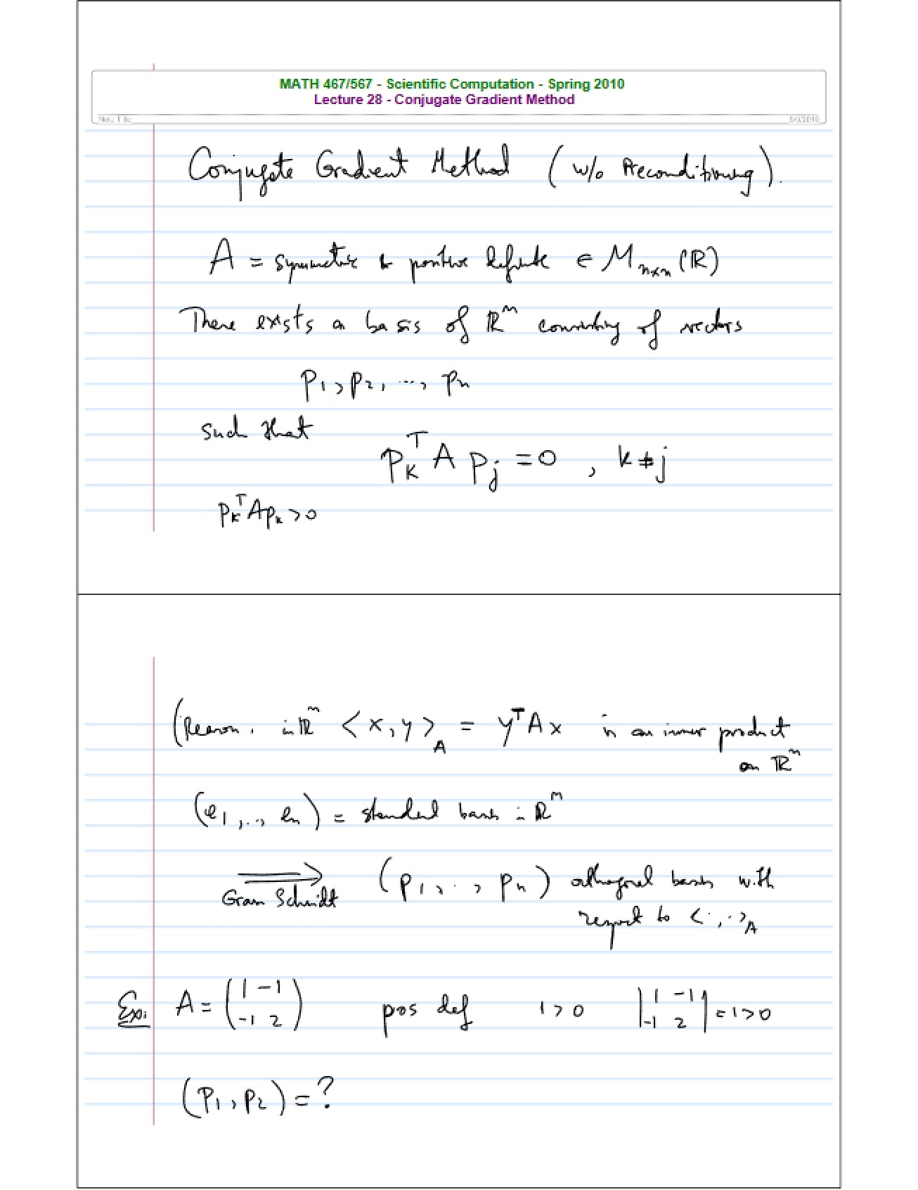 Fourteenth Set of Lecture Notes