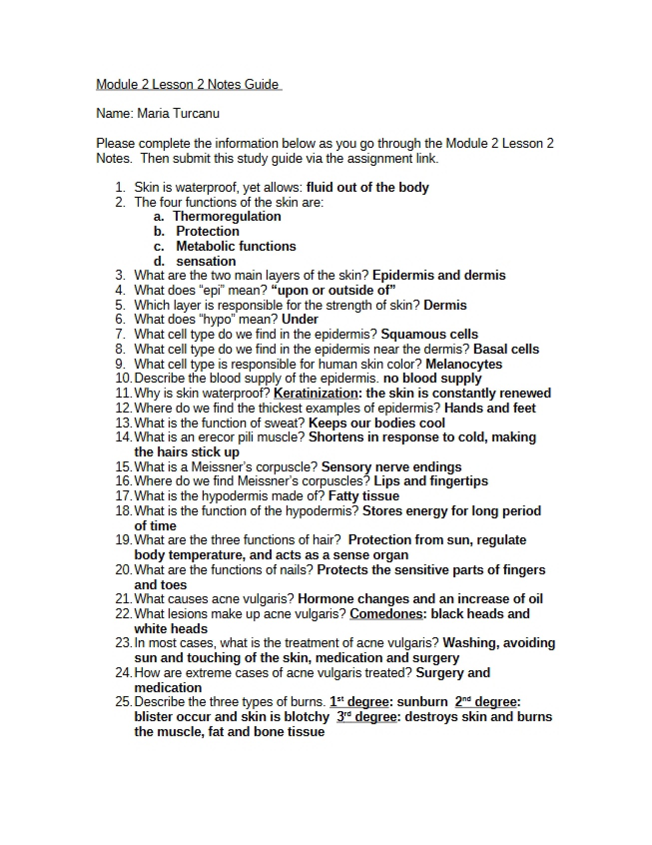 Evolutionary Anatomy Module 2 Notes Guide