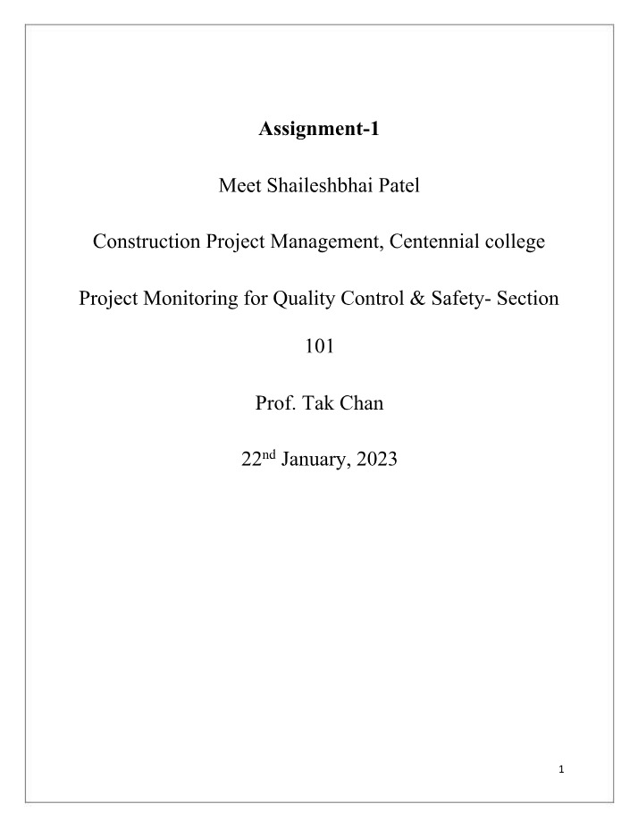 Lessons in Project Efficiency and Quality Control