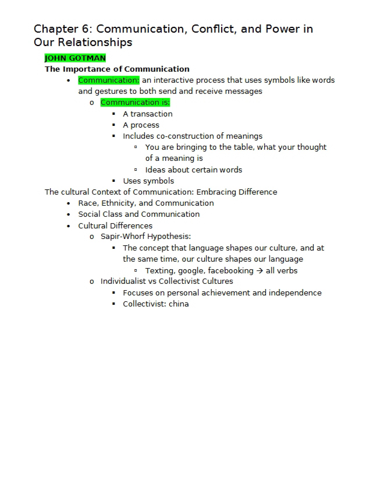 Chapter Six A Study of Communication Dynamics