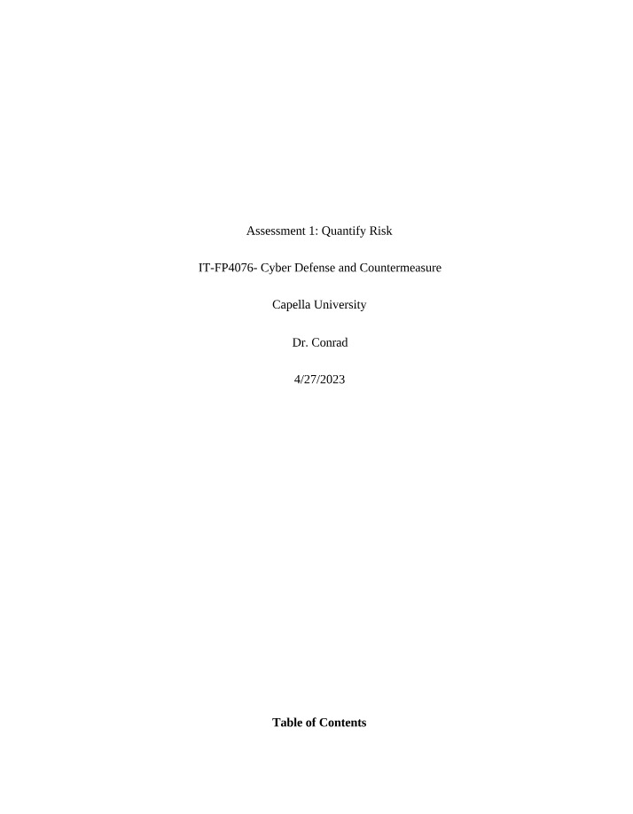 Risk Analysis Concepts and Strategies