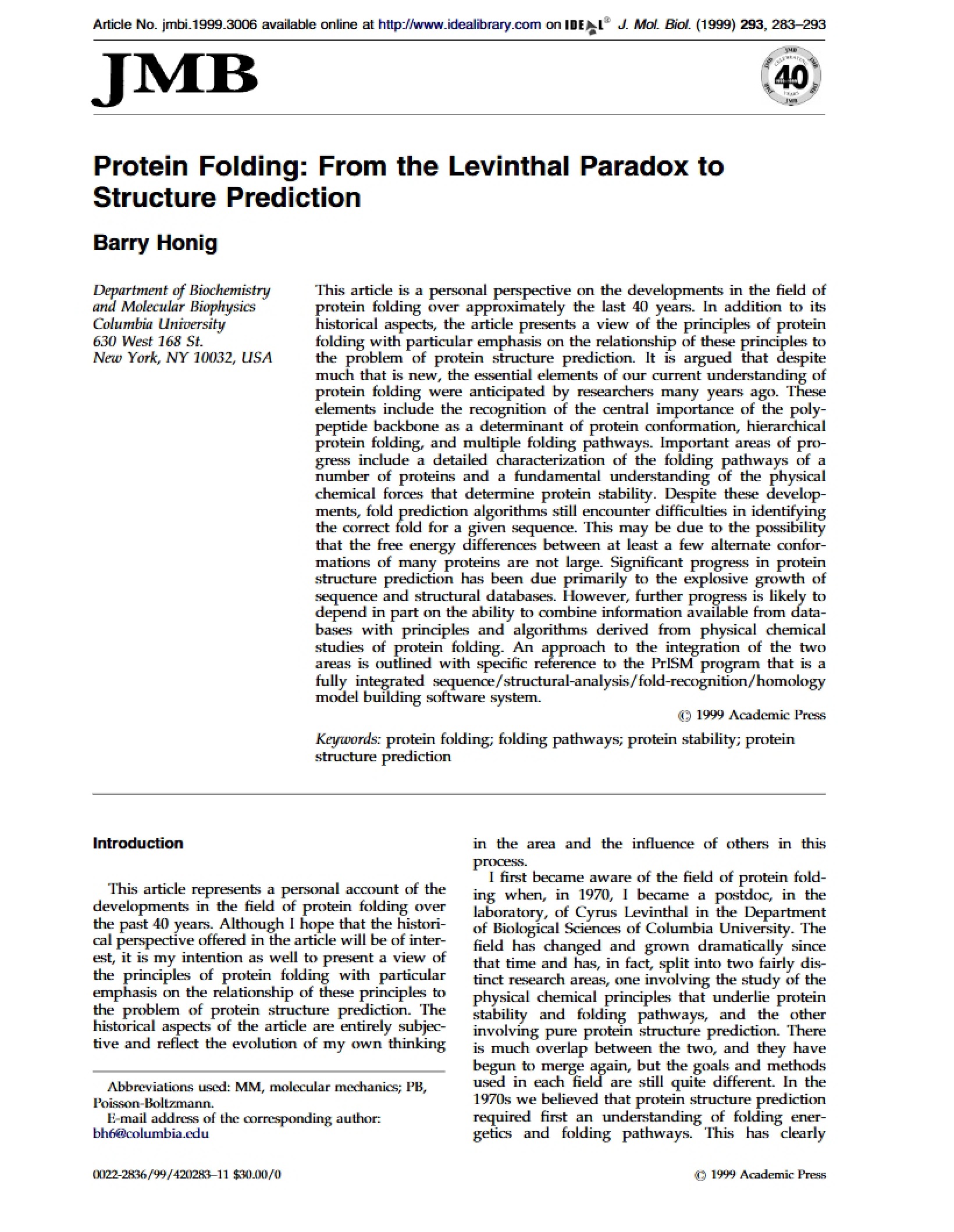 Folding of Proteins