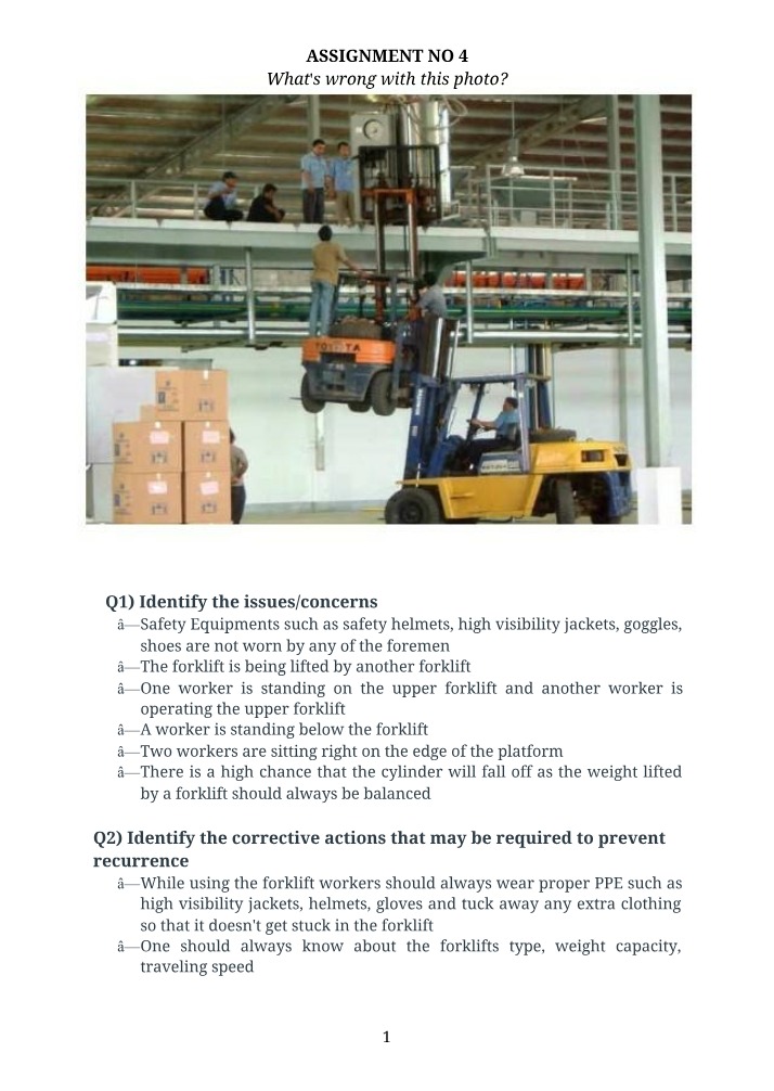 What's Wrong with this Photo - Identifying Safety Issues