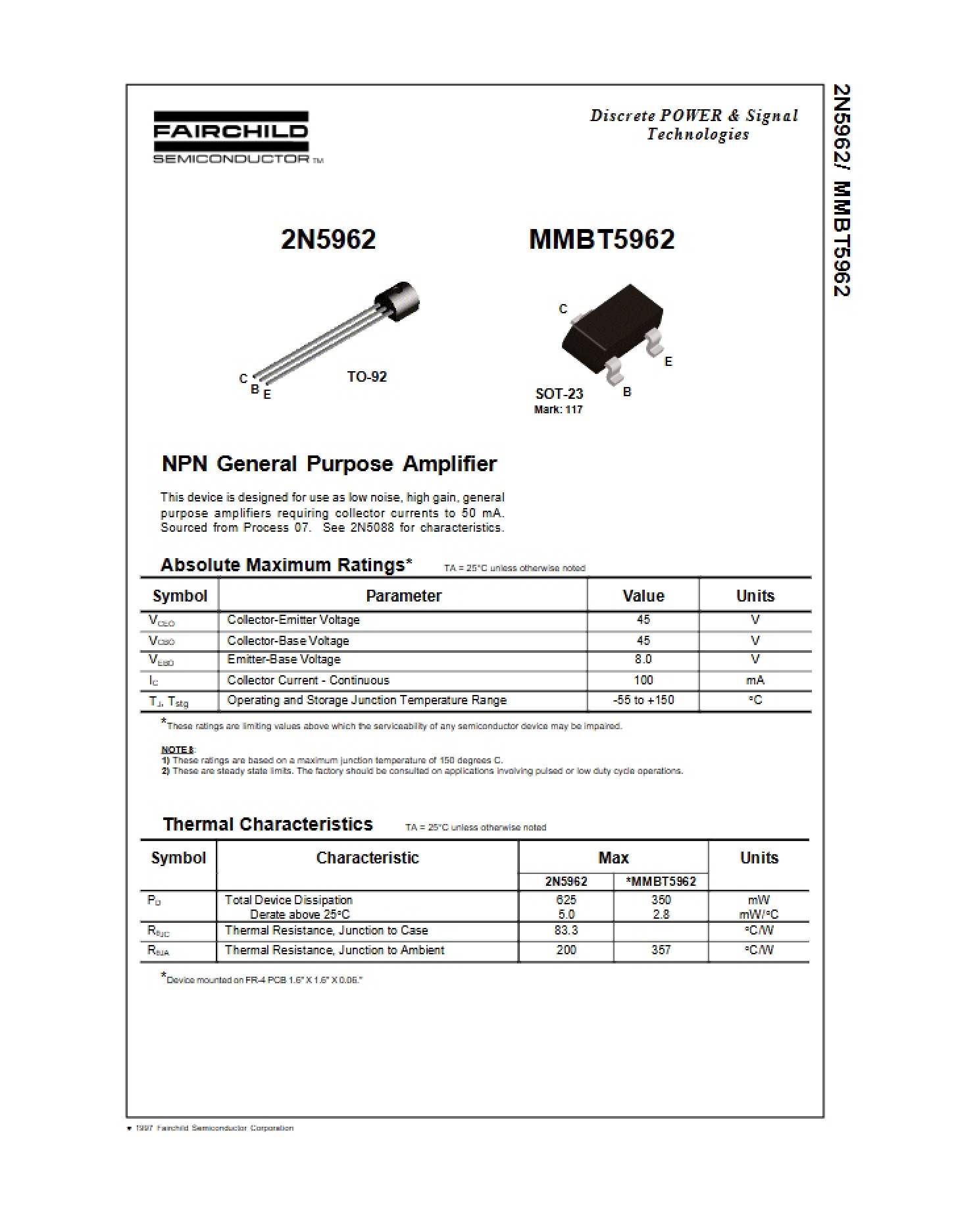 General Purpose Amplifier (NPN)