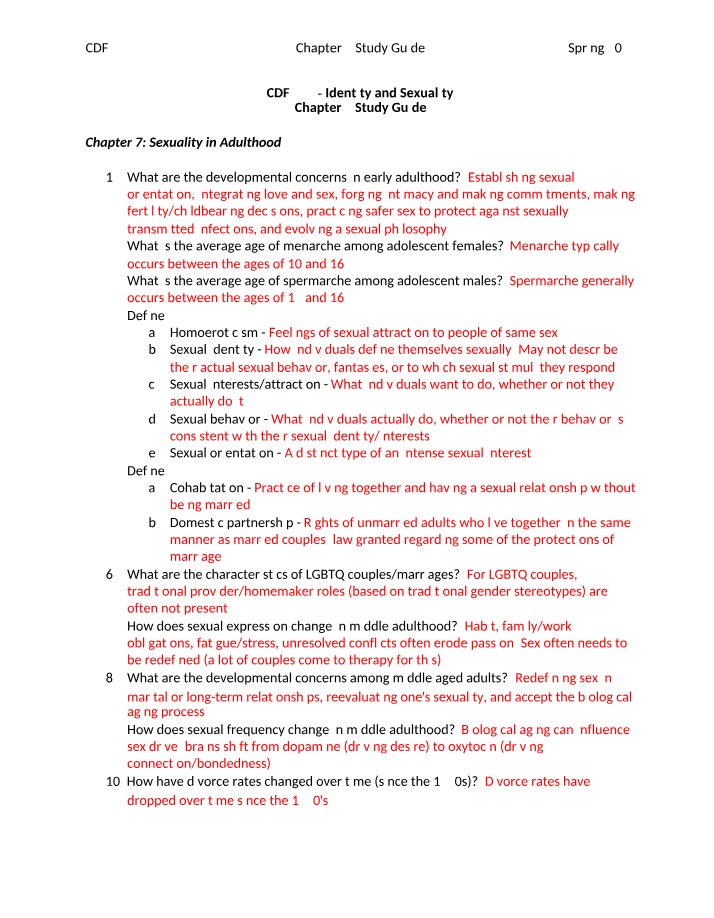 Study Guide for Chapter 7