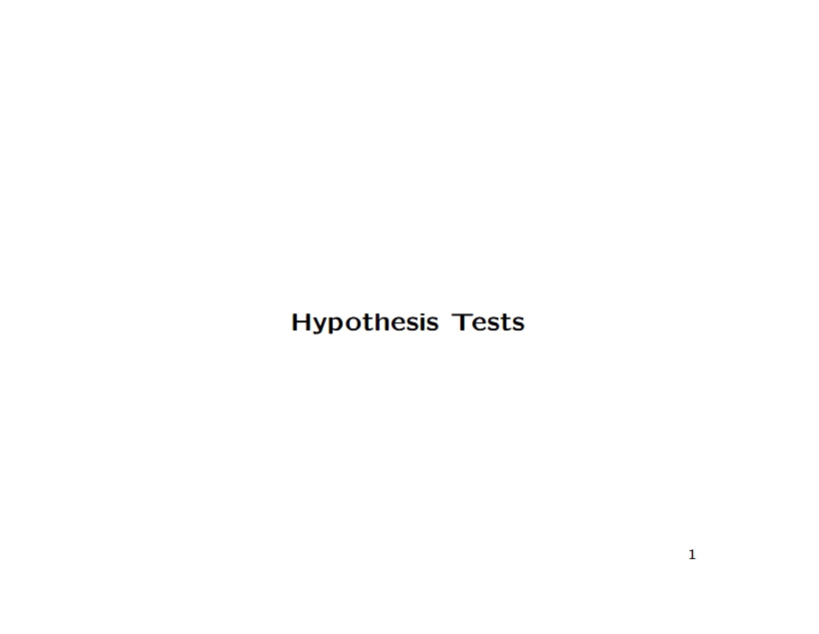 Testing Hypotheses