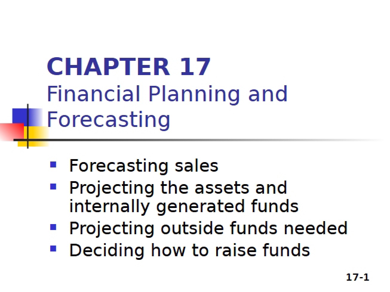 Forecasting and Financial Planning Chapter 17