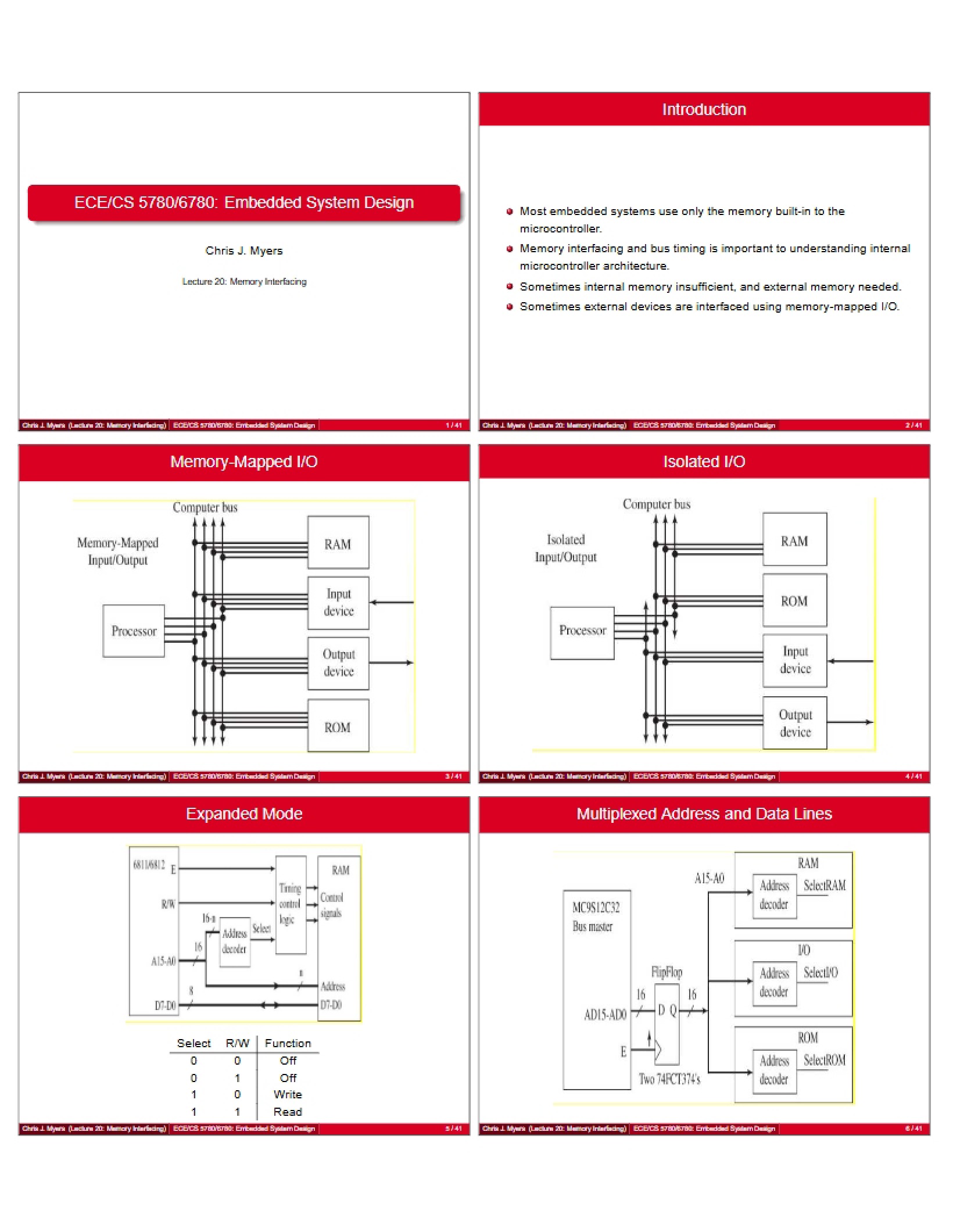 Interfacing with Memory
