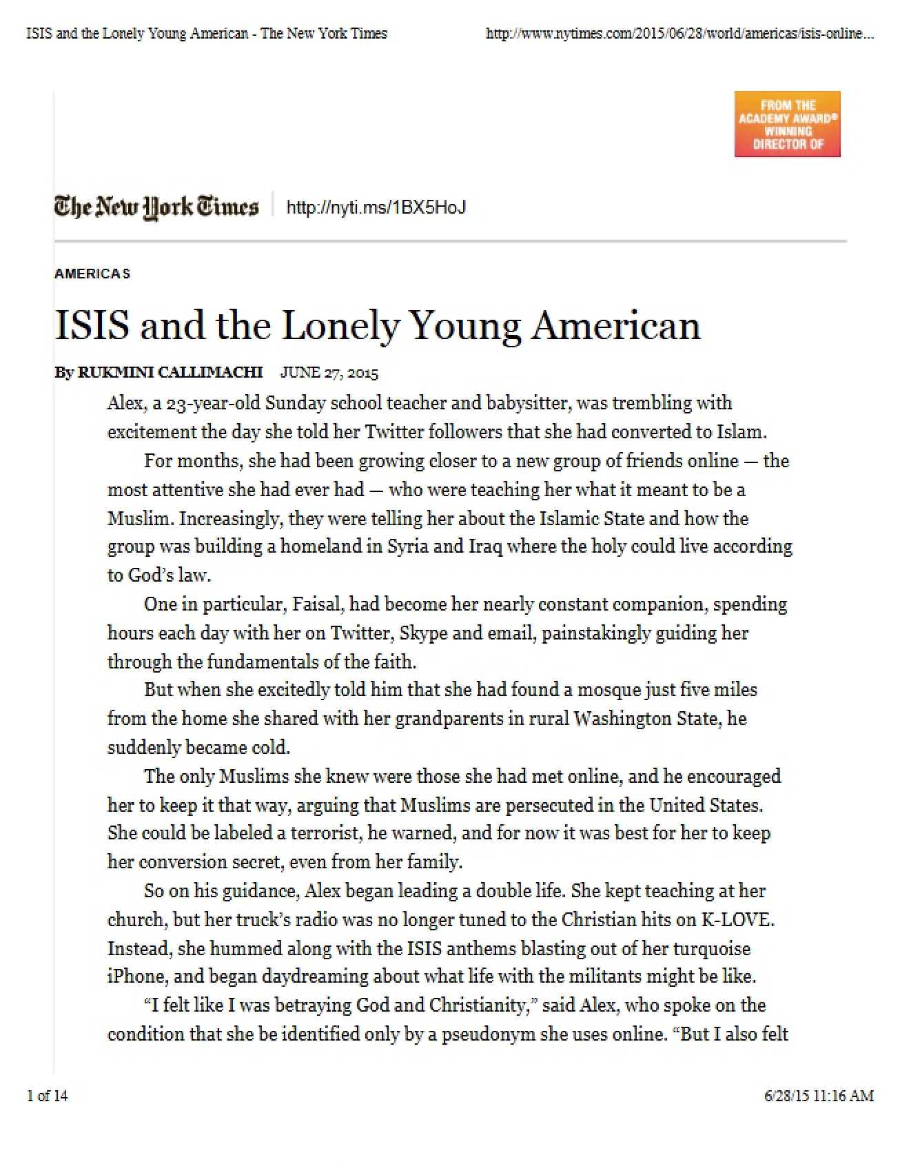 ISIS and the Lonely Young American