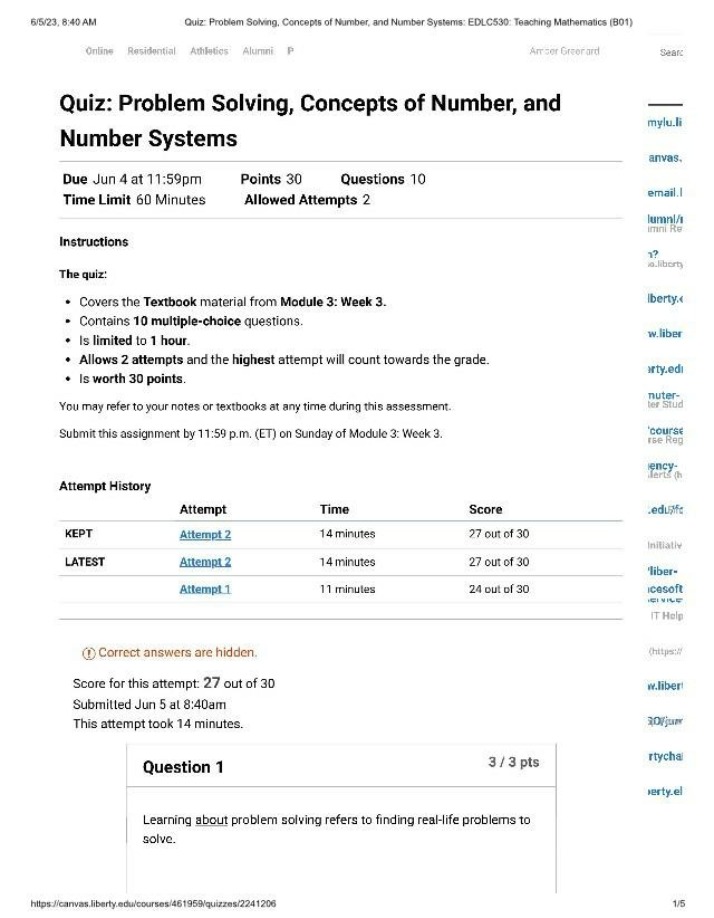 Quiz - Problem Solving Concepts of Number Systems