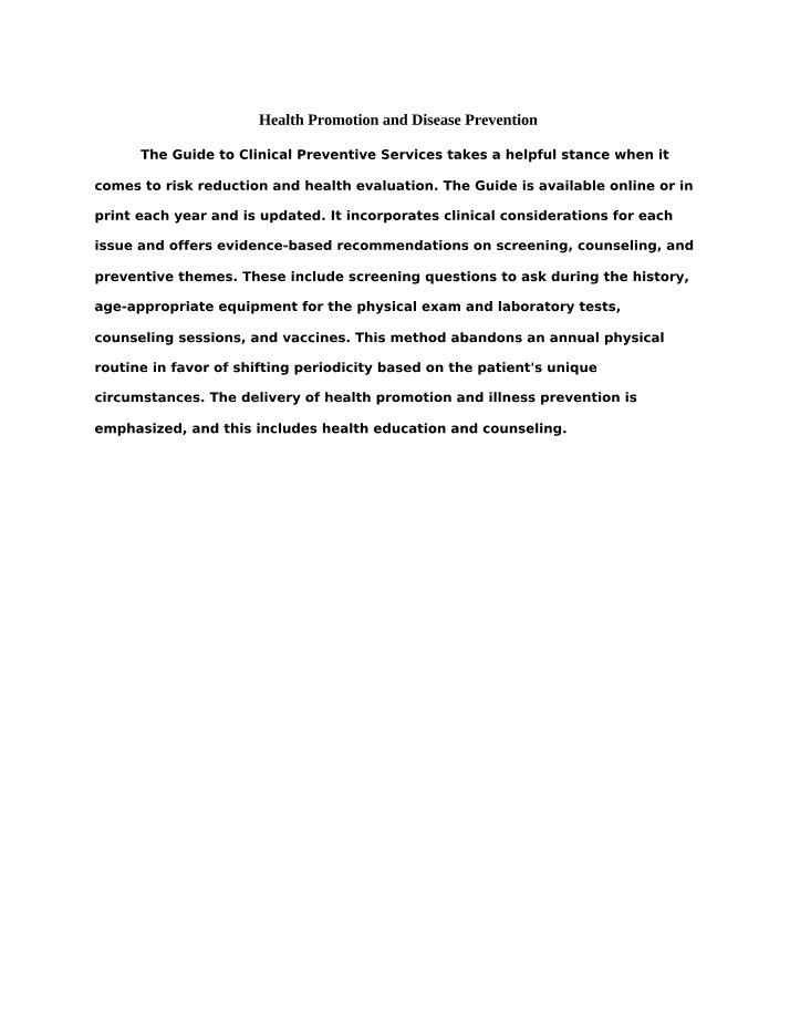 NURS4220 - Health Promotion