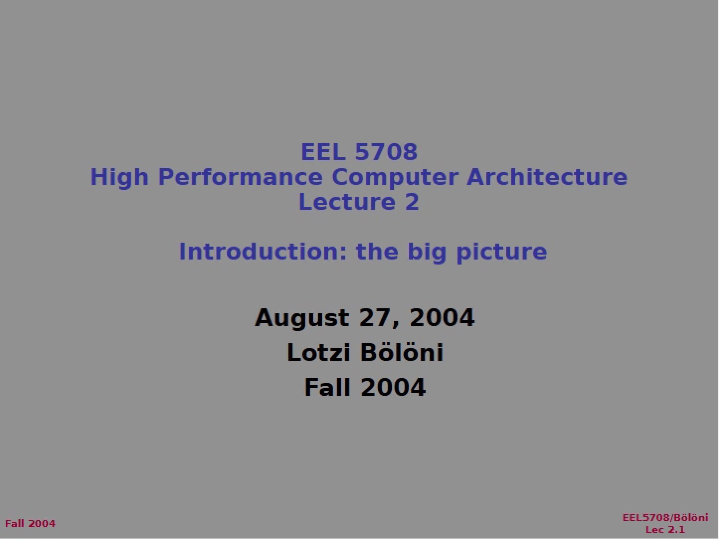 Big Picture Introduction