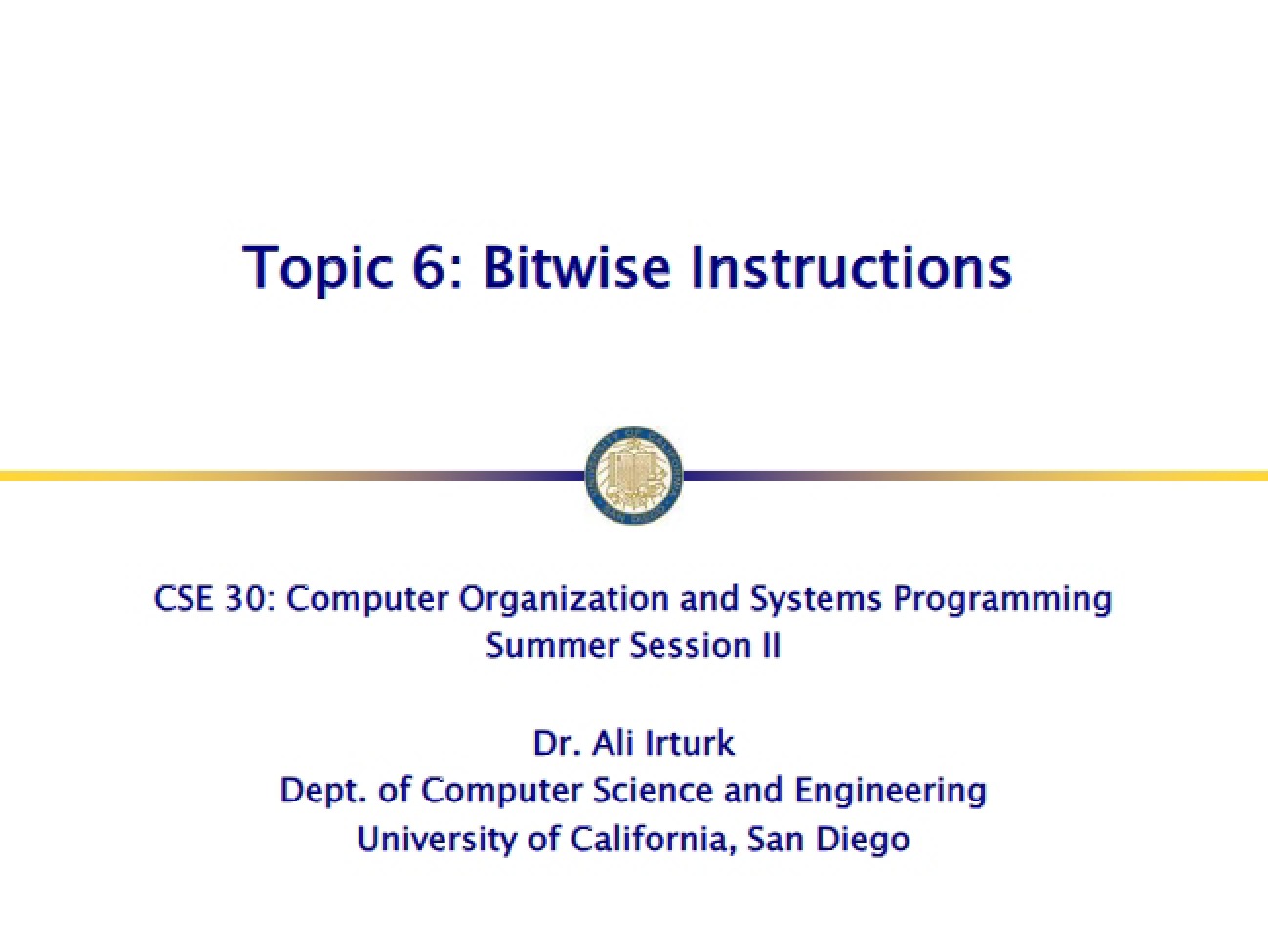 Bitwise Operation Instructions