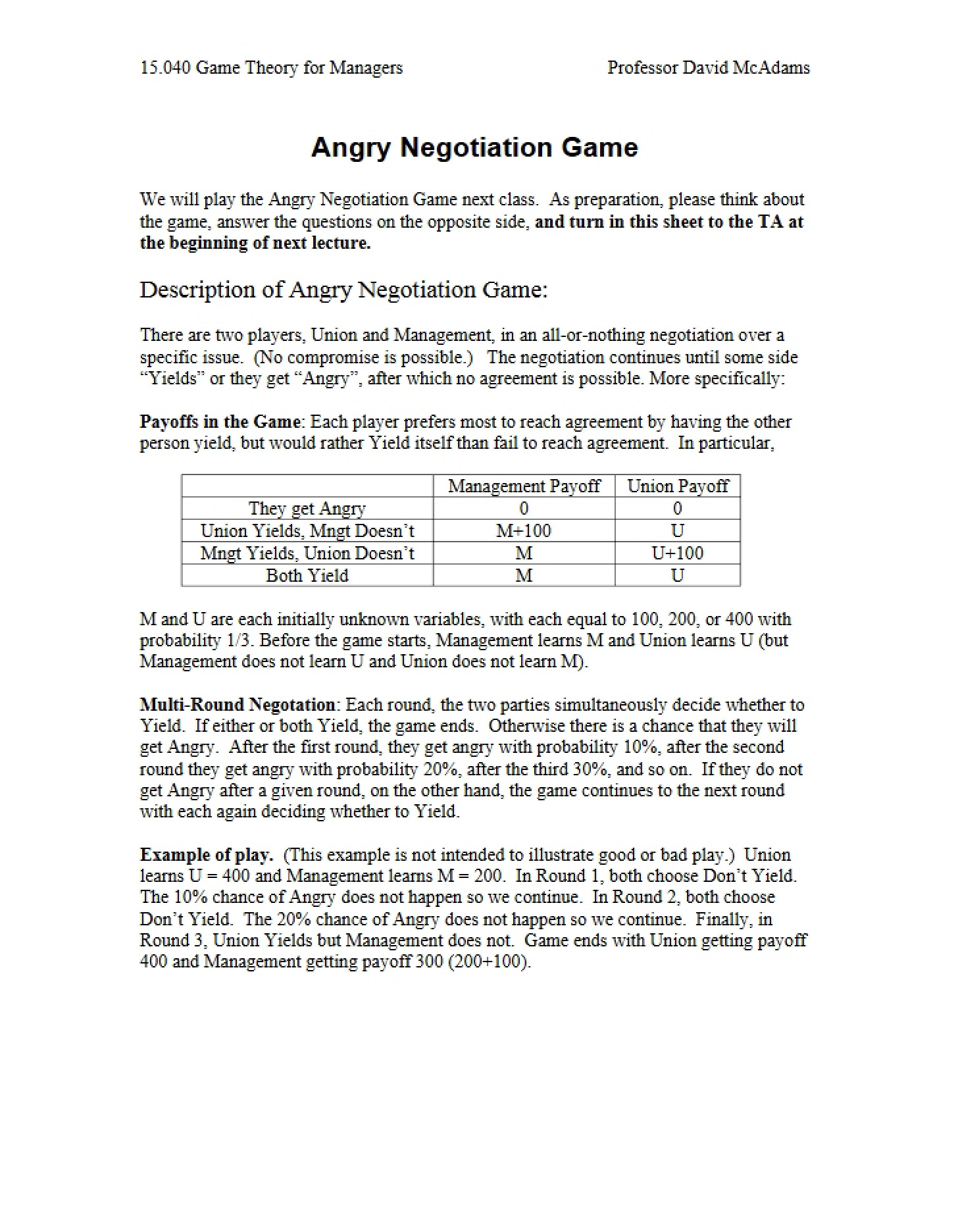 Negotiation Game (Angry)
