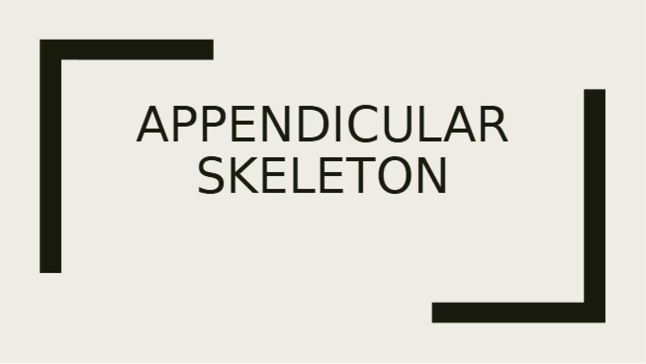 Appendicular Skeleton