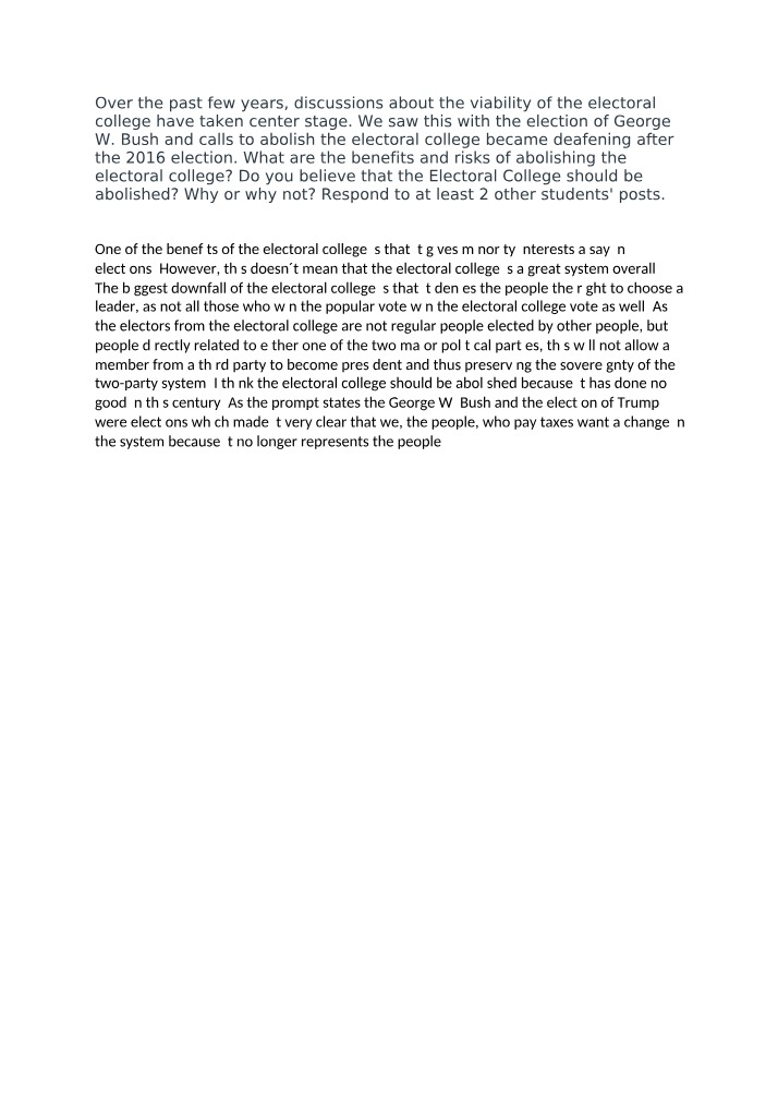 Abolishing the Electoral College - Benefits and Risks