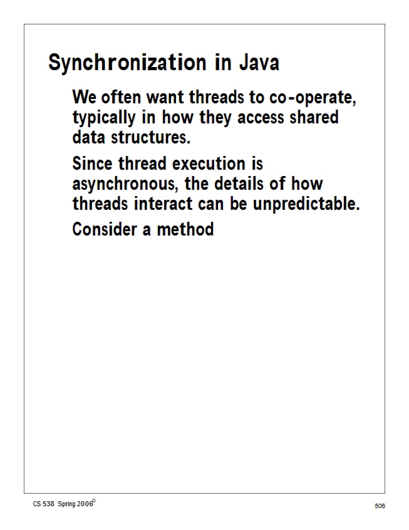 Java Based Synchronization