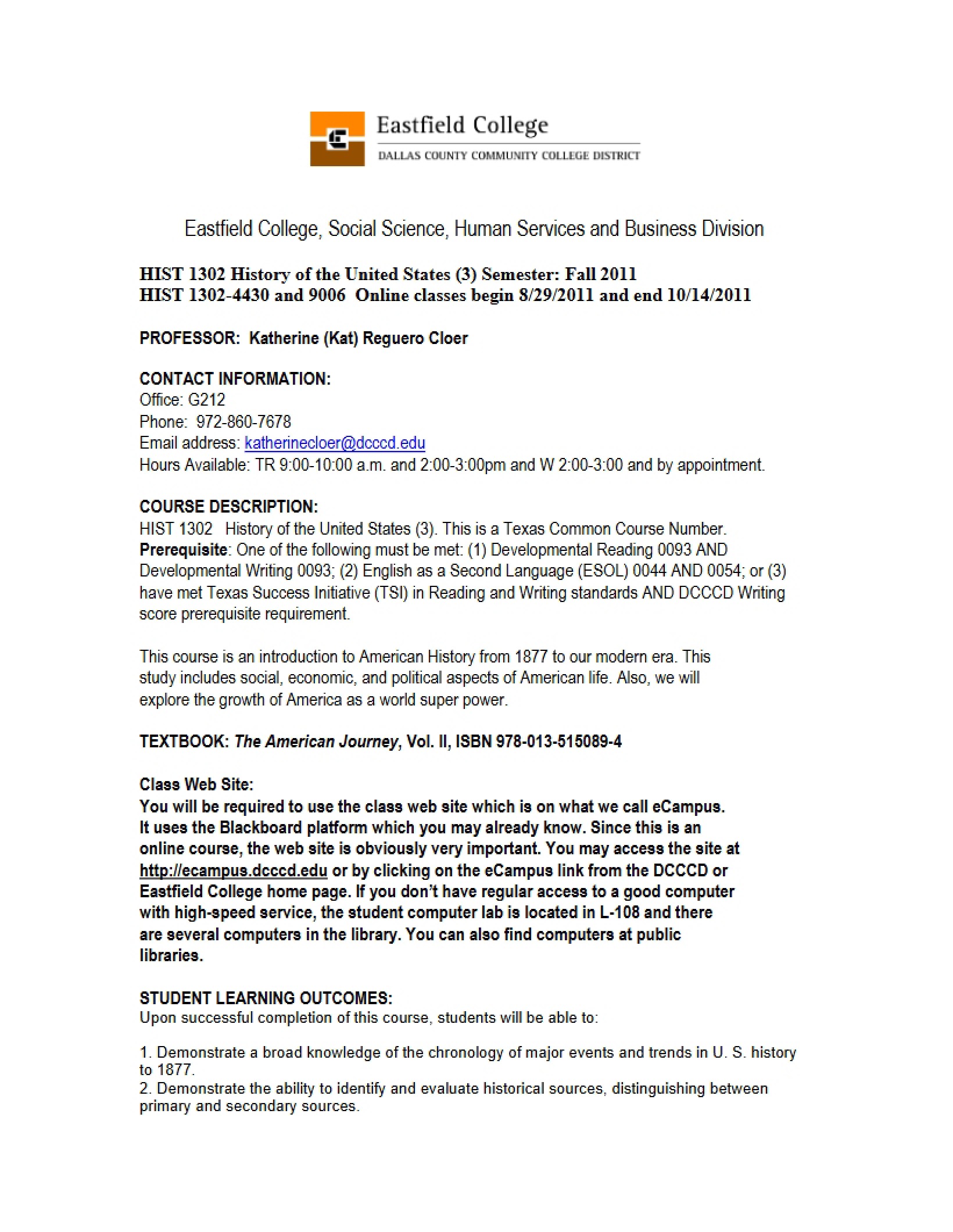 Syllabus - 5 Pages