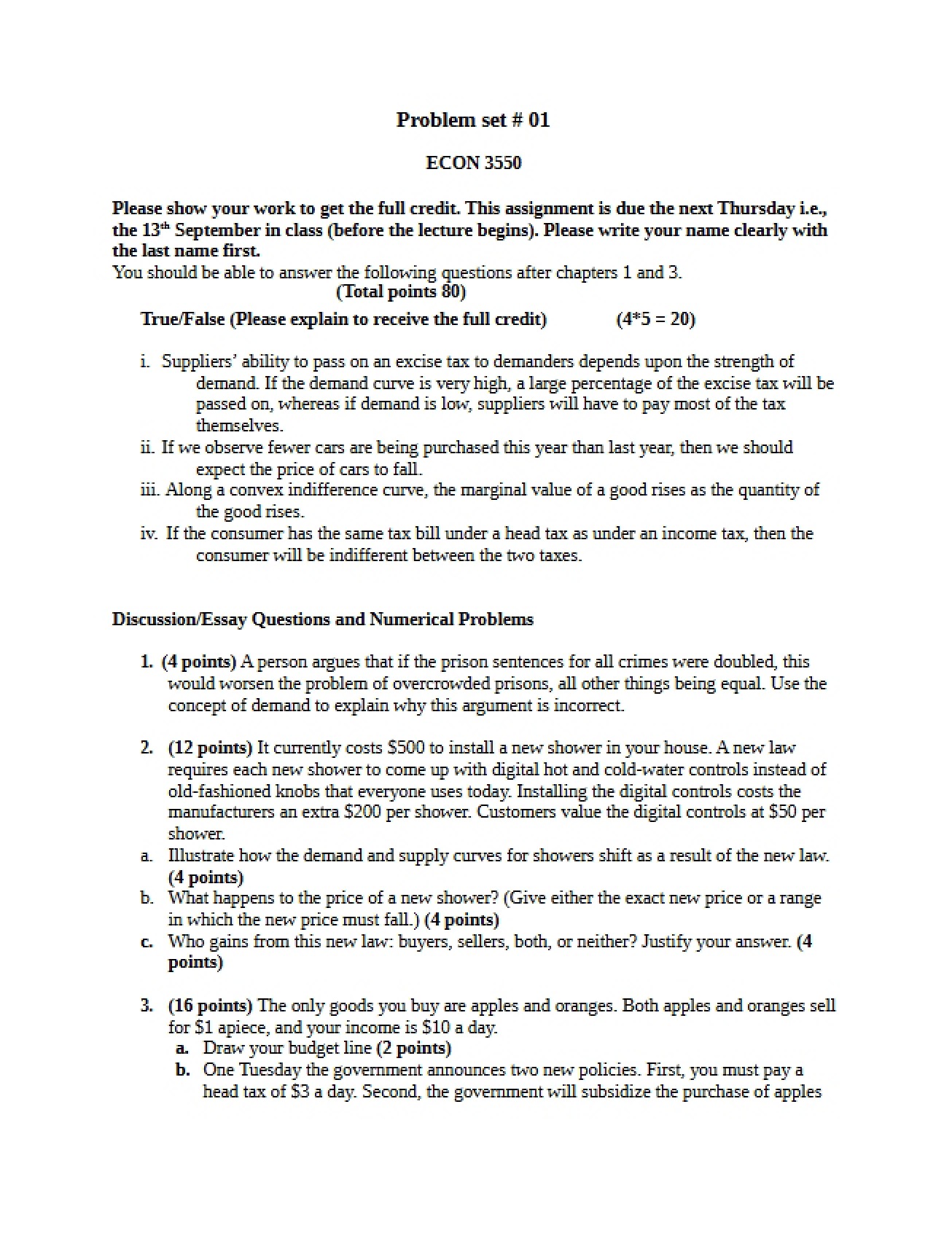 First Problem Set