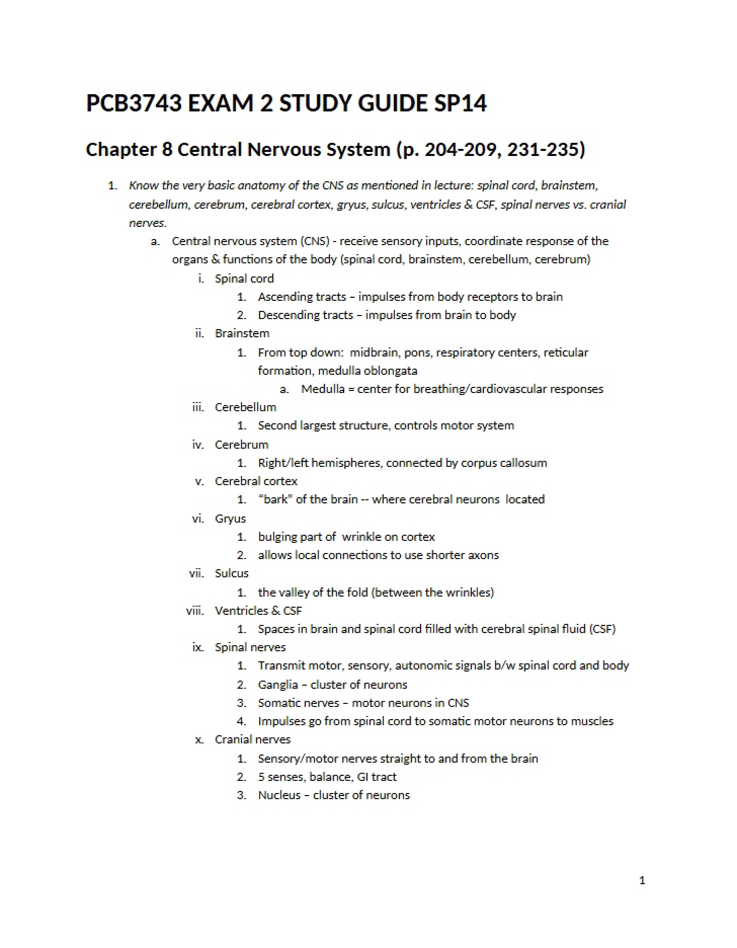 Guide for Second Exam