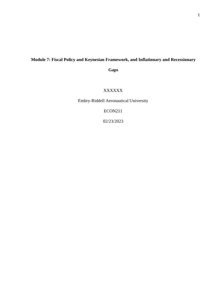 Insights on Fiscal Policy and the Recessionary Gap
