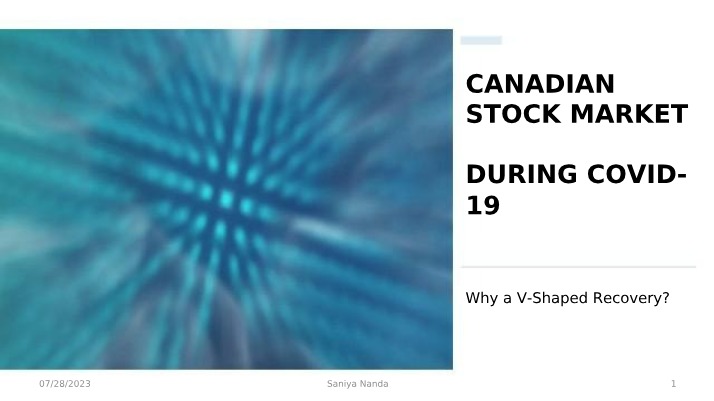 Presentation on Canadian Stock Market During COVID-19