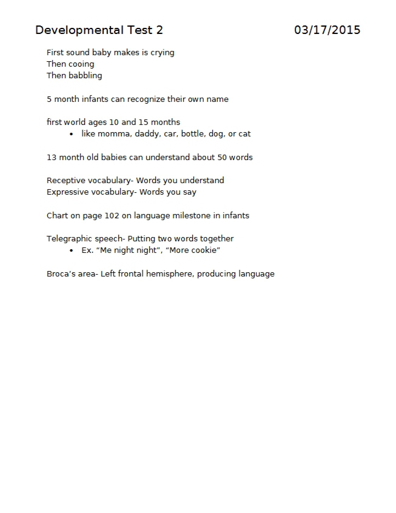 Developmental Assessment 2