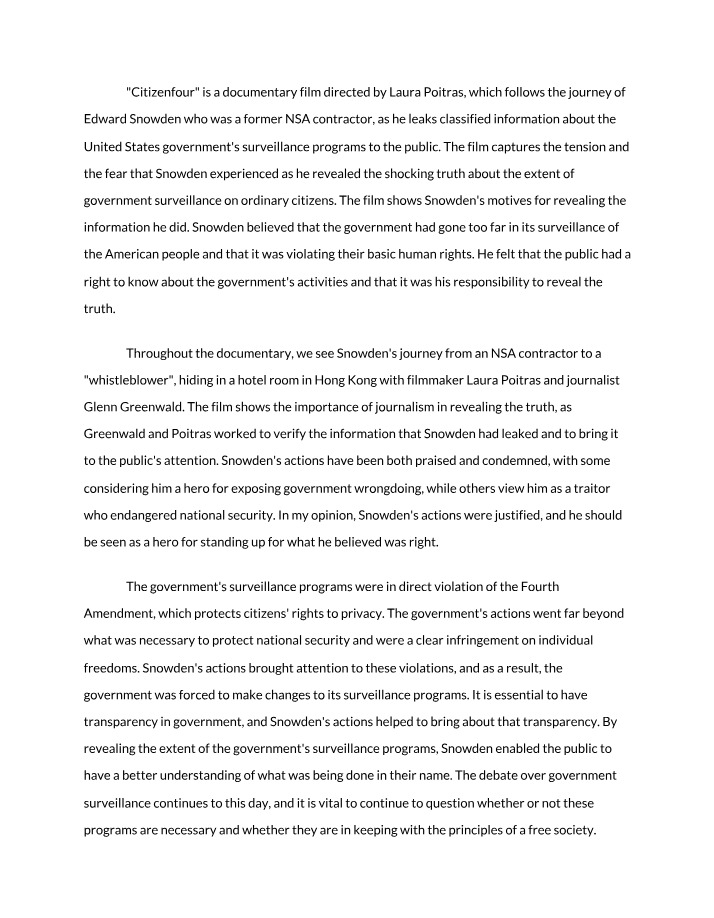 Reflection on the Surveillance State