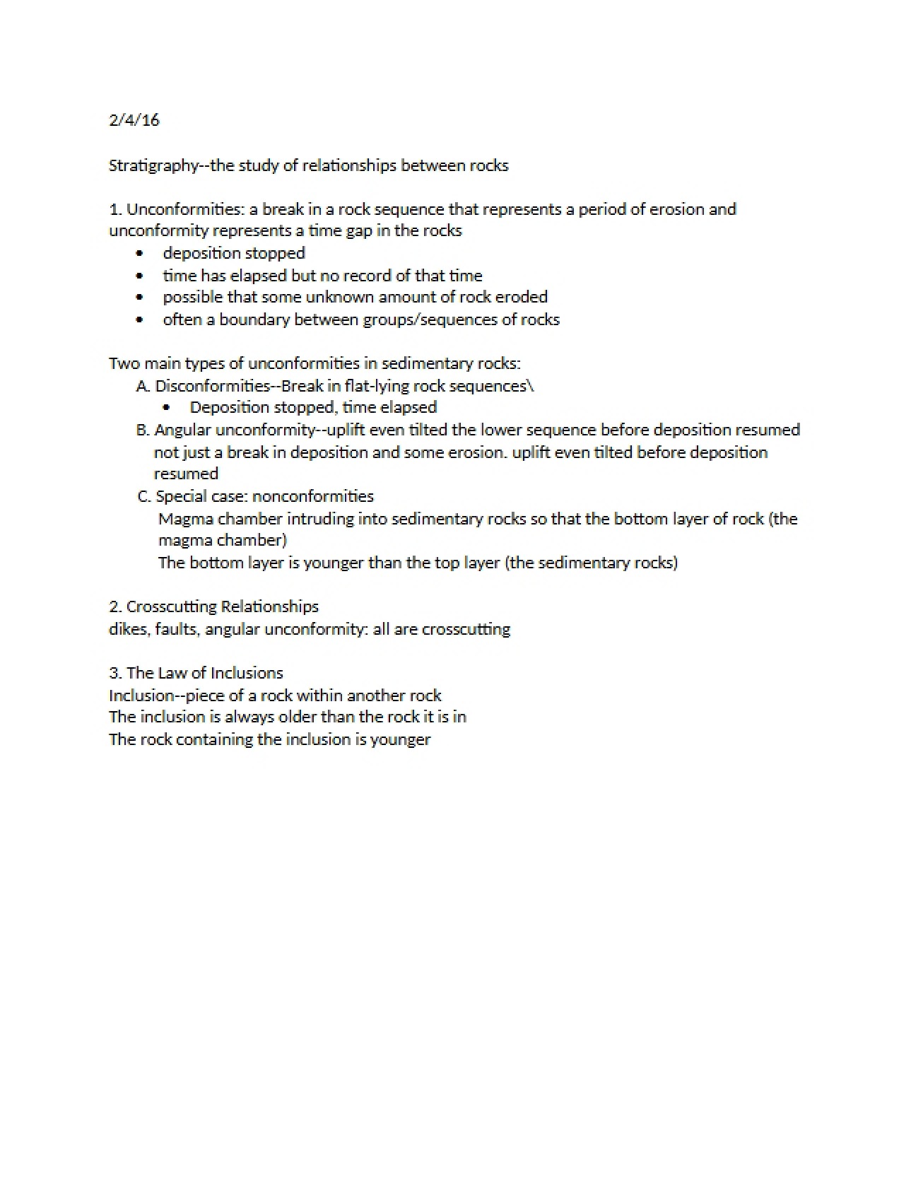 Stratigraphy Overview