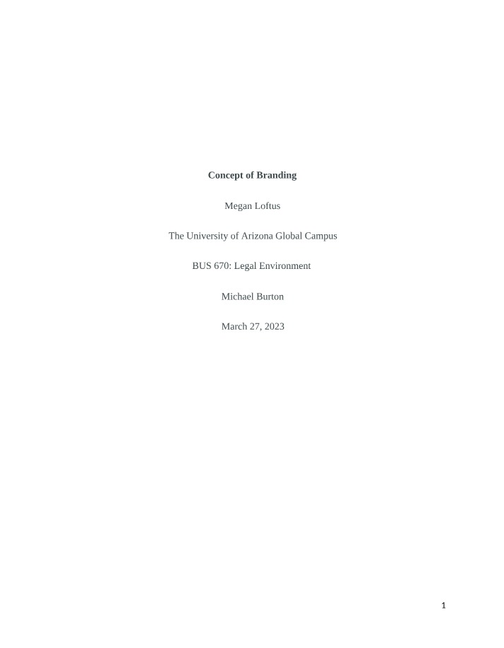 Business Law - Final Paper