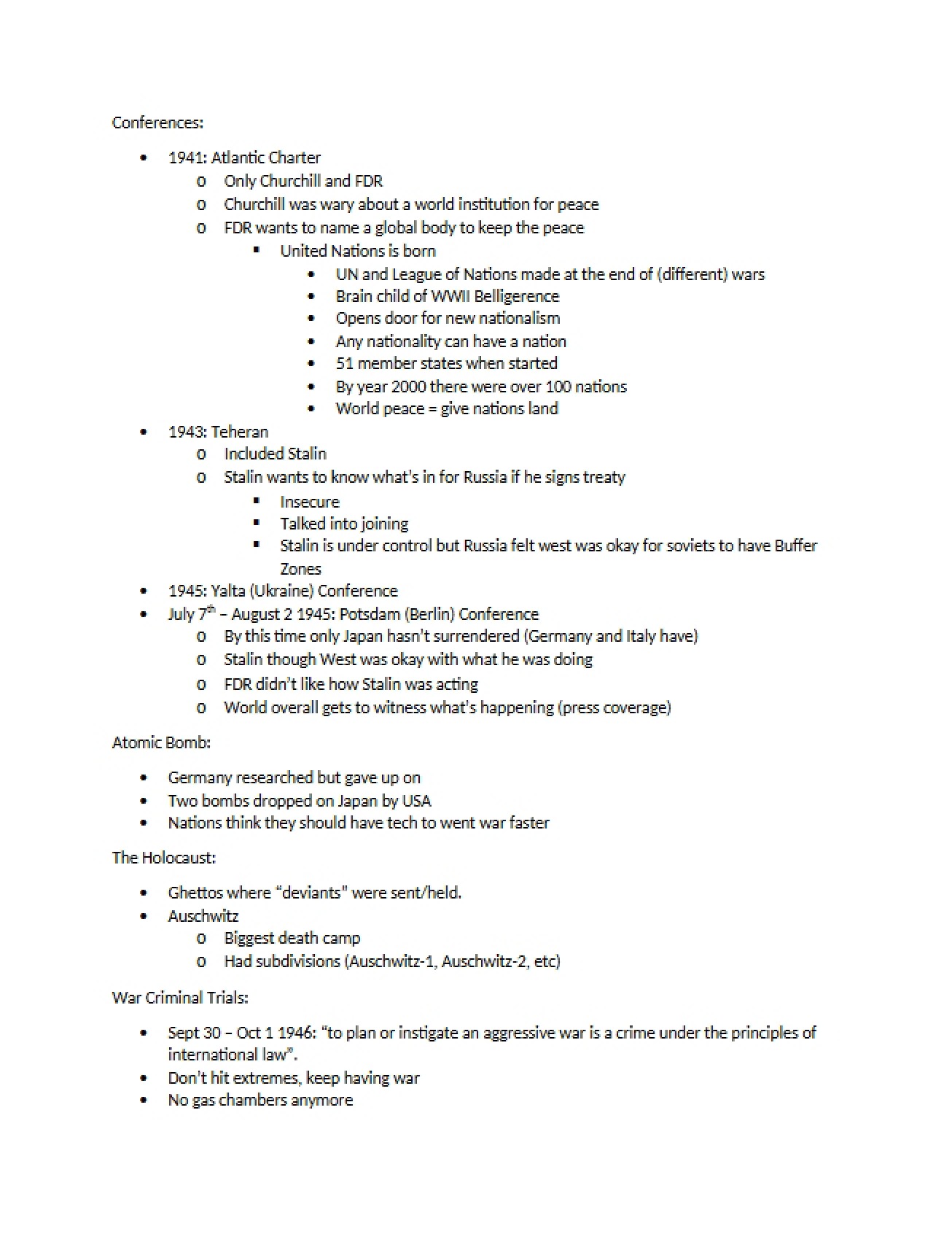 Overview of Historical Conferences